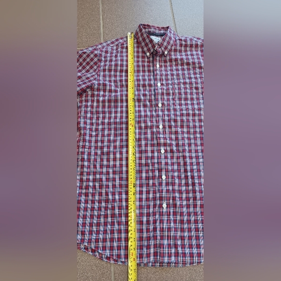 LL Bean Men's Tall Red Plaid Shirt Traditional Fit 100% Cotton - Picture 7 of 7